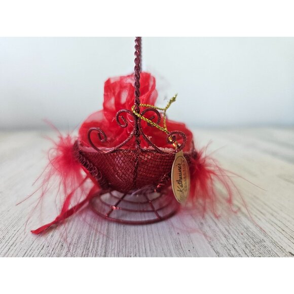 Katherine's swan basket gift candy ornament Valentine's Day red bird unique hang - Picture 6 of 10